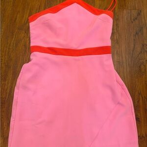 Amanda Uprichard Halter Pink and Red Dress